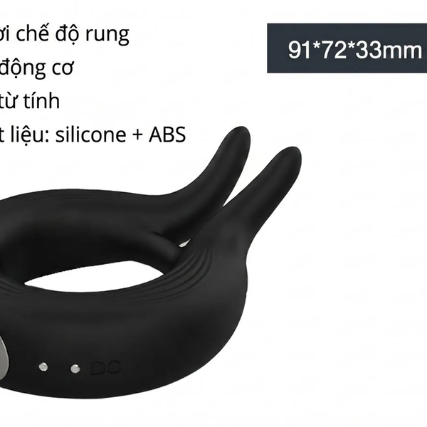 Vòng Rung Đôi Kích Thích Âm Vật 10 Chế Độ Sạc Từ Tính