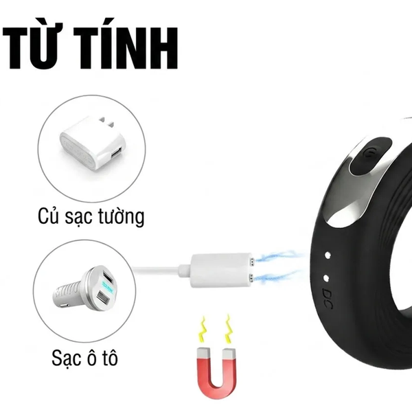 Vòng Rung Đôi Kích Thích Âm Vật 10 Chế Độ Sạc Từ Tính