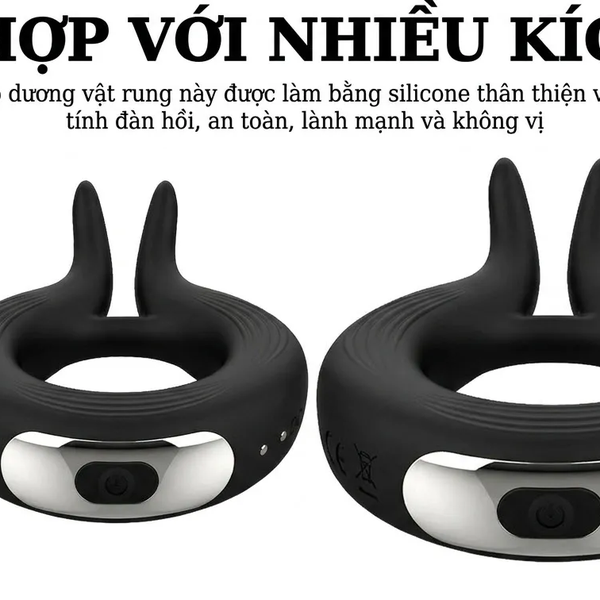 Vòng Rung Đôi Kích Thích Âm Vật 10 Chế Độ Sạc Từ Tính