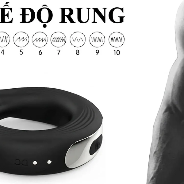 Vòng Rung Đôi Kích Thích Âm Vật 10 Chế Độ Sạc Từ Tính
