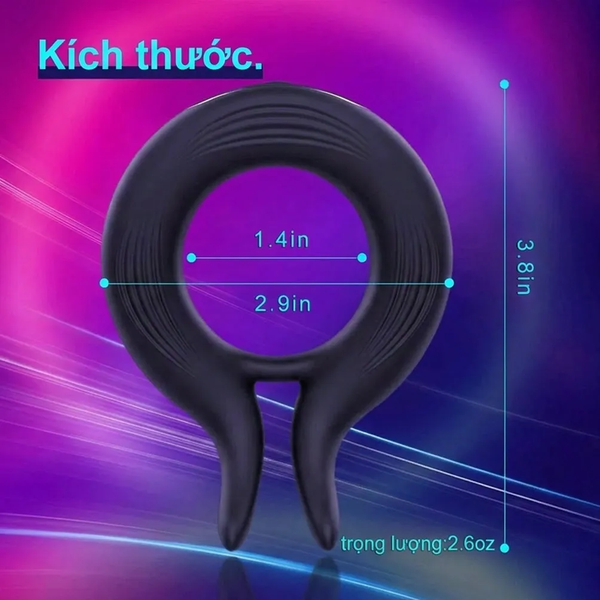 Vòng Rung Đôi Kích Thích Âm Vật 10 Chế Độ Sạc Từ Tính