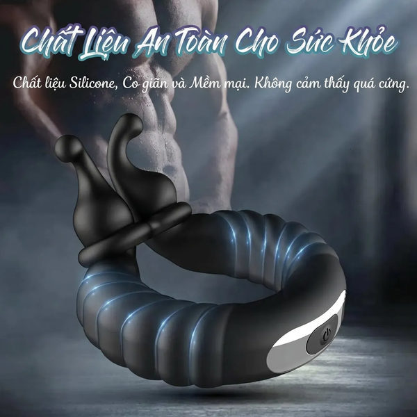 Vòng Rung Dương Vật Điều Chỉnh Size 2 Động Cơ 10 Chế Độ