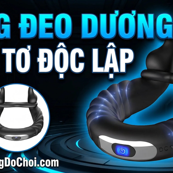 Vòng Rung Dương Vật Điều Chỉnh Size 2 Động Cơ 10 Chế Độ