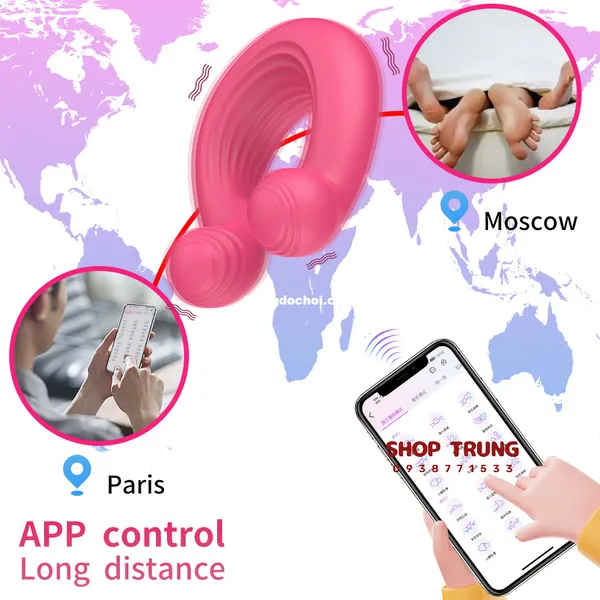 Nhẫn Rung Đeo Dương Vật Điều Khiển Từ Xa Bằng App