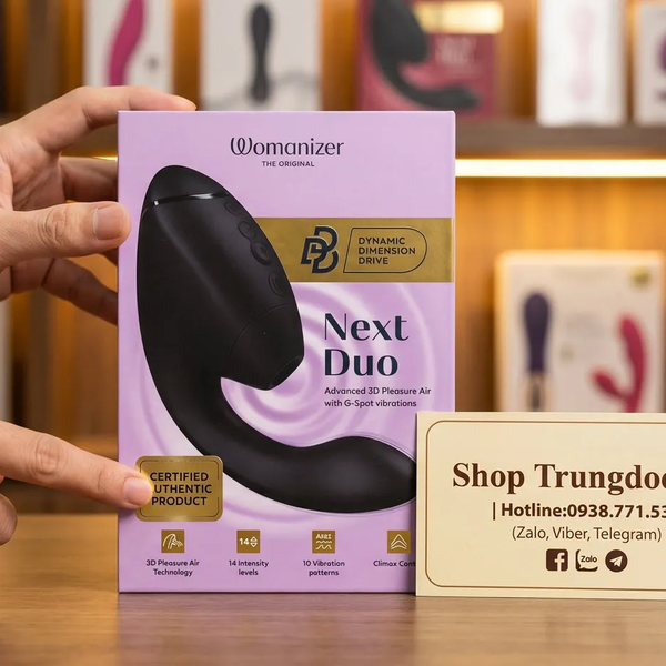 Womanizer Next Duo Máy Hút Âm Vật Không Chạm Pleasure Air 3D Kết Hợp Rung Điểm G