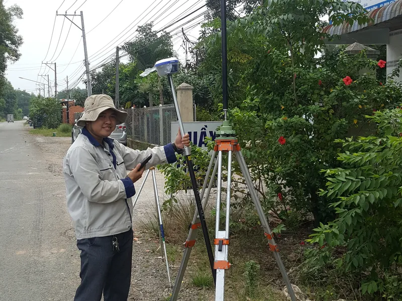 Đo RTK GPS ở rừng cao su