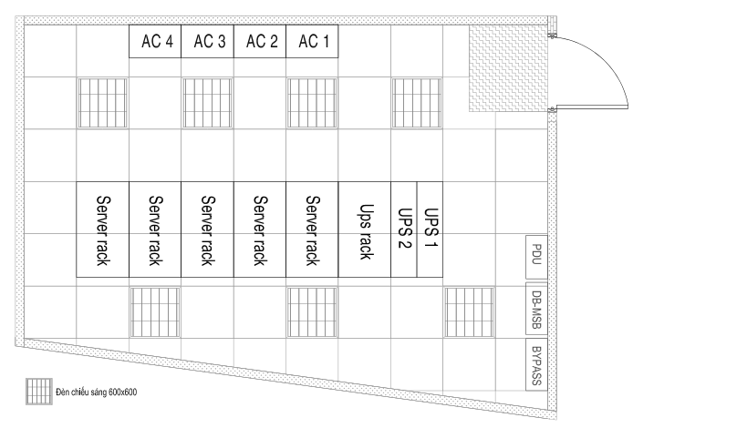 hệ thoogs đèn tại trung tâm dữ liệu