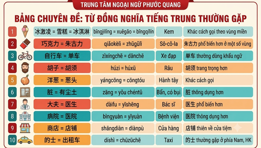Từ Đồng Nghĩa Tiếng Trung , Tổng Hợp Các Từ Đồng Nghĩa Thường Gặp Nhất