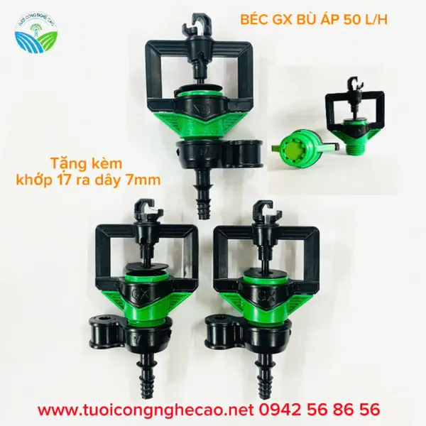 BÉC TƯỚI GX BÙ ÁP 50 LÍT ĐUÔI 6MM