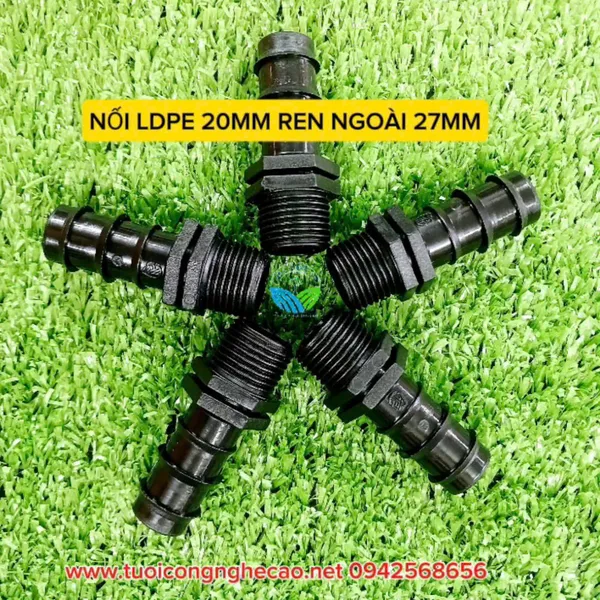 NỐI ỐNG PE 20MM REN NGOÀI 27MM