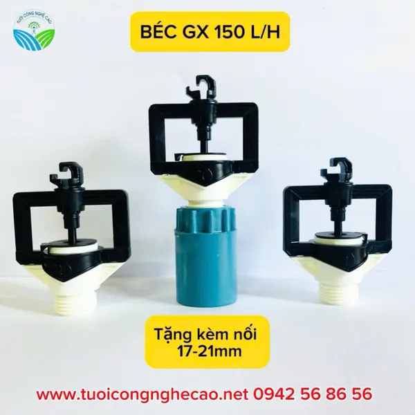 BÉC TƯỚI GX  KHÔNG BÙ ÁP 150L/H ĐUÔI PVC 21MM