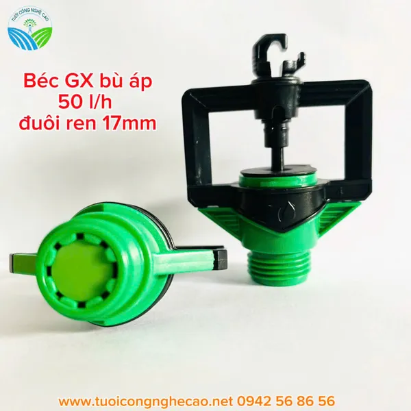 BÉC TƯỚI GX BÙ ÁP 50 LÍT ĐUÔI 21MM