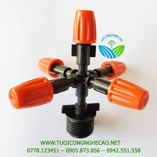 BÉC PHUN SƯƠNG CAM 5 HƯỚNG REN 21MM
