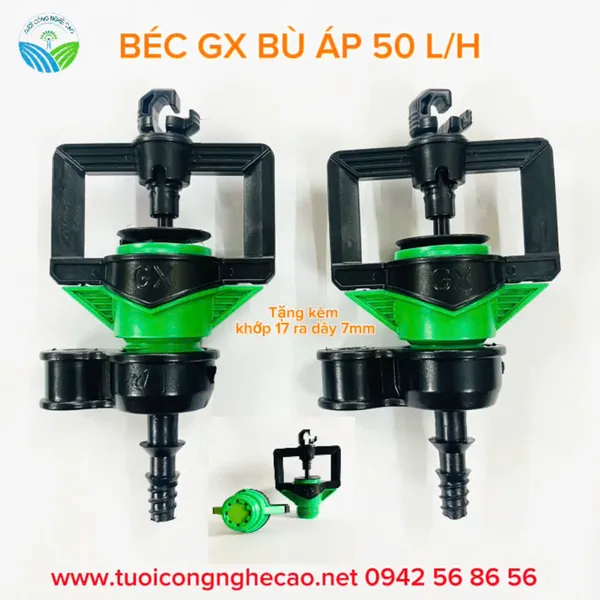 BÉC TƯỚI GX BÙ ÁP 50 LÍT ĐUÔI 6MM