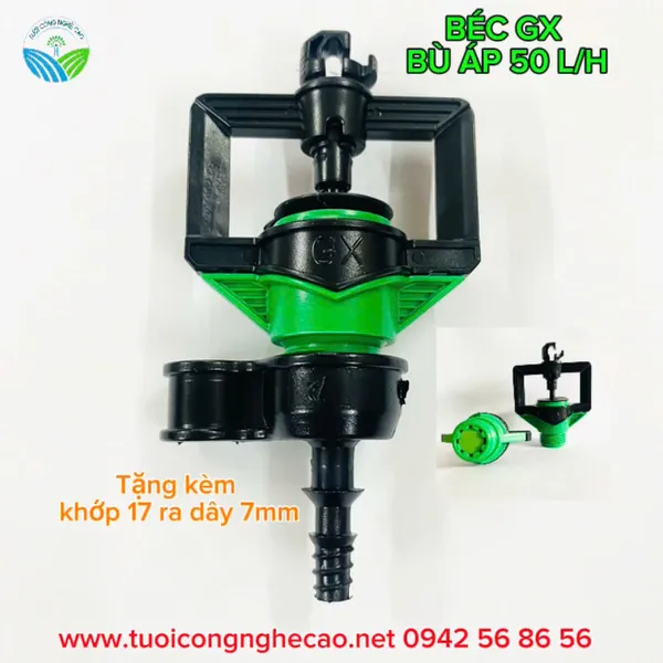 BÉC TƯỚI GX BÙ ÁP 50 LÍT ĐUÔI 6MM