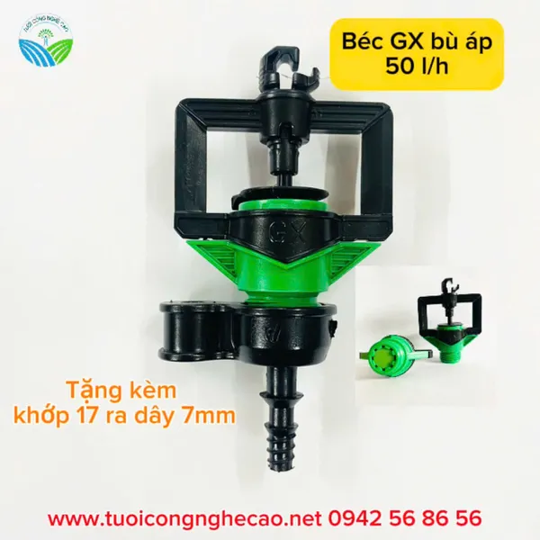 BÉC TƯỚI GX BÙ ÁP 50 LÍT ĐUÔI 6MM