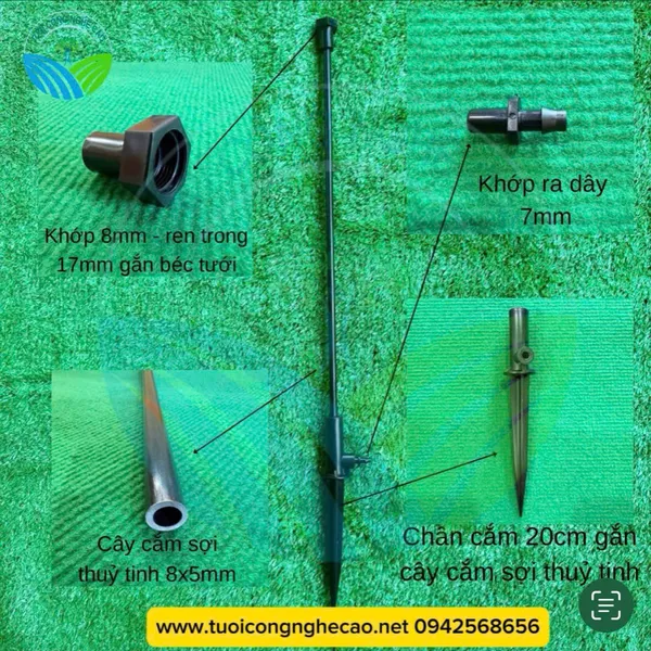 BỘ CÂY CẮM SỢI THỦY TINH 8X5MM CAO 100CM