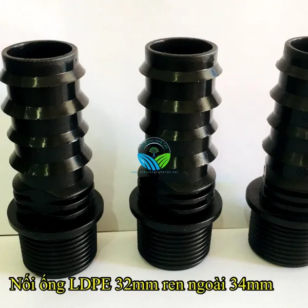 KHỞI THỦY ỐNG LDPE 32MM REN NGOÀI 34MM MÀU ĐEN