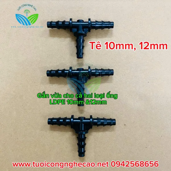 TÊ NỐI ỐNG LDPE 10MM 12MM