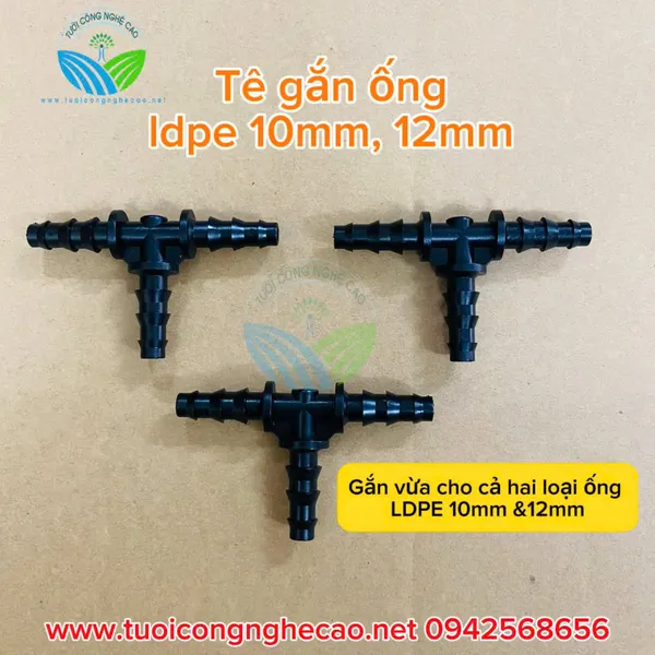 TÊ NỐI ỐNG LDPE 10MM 12MM