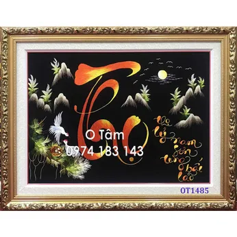 Tranh thêu mừng thọ OT 1485