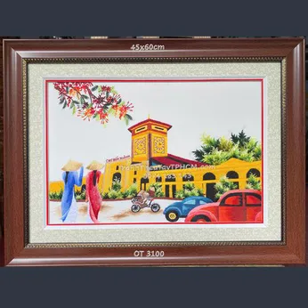Tranh Thêu Chợ Bến Thành OT 3100
