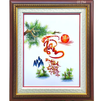 Tranh thêu chữ tâm OT 2764