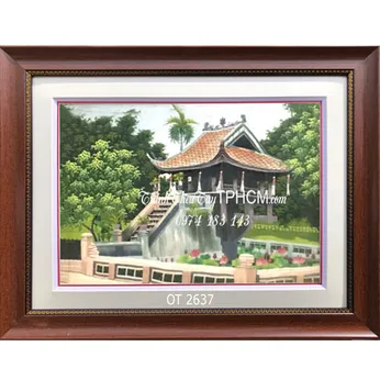 Tranh thêu Chùa Một Cột OT 2637