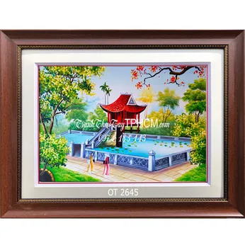 Tranh thêu Chùa Một Cột OT 2645