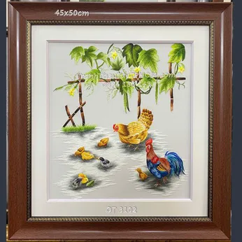 Tranh thêu con gà OT 3102