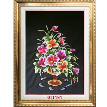 Tranh thêu hoa cúc OT 1181