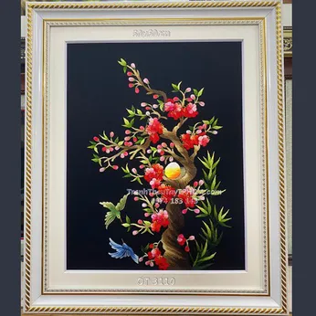 Tranh thêu hoa đào OT 3110