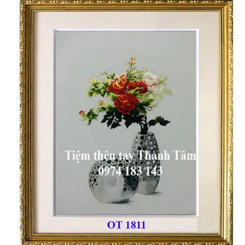 Tranh thêu hoa mẫu đơn OT 1811