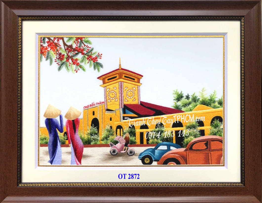 tranh chợ bến thành