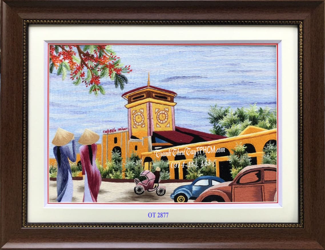 tranh chợ bến thành