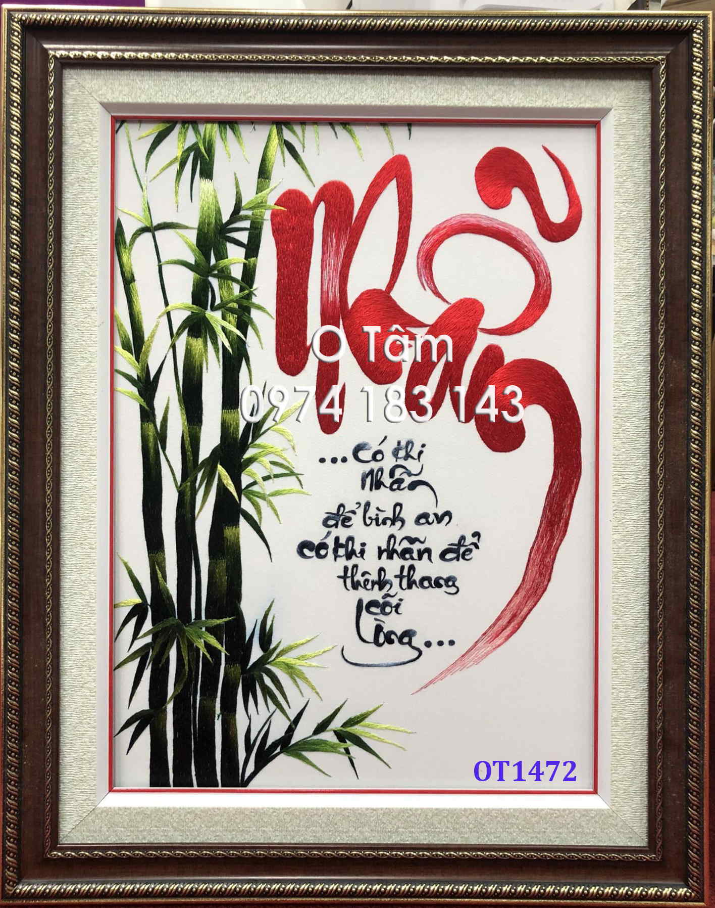 Tranh Thêu Chữ Nhẫn Ot 1472