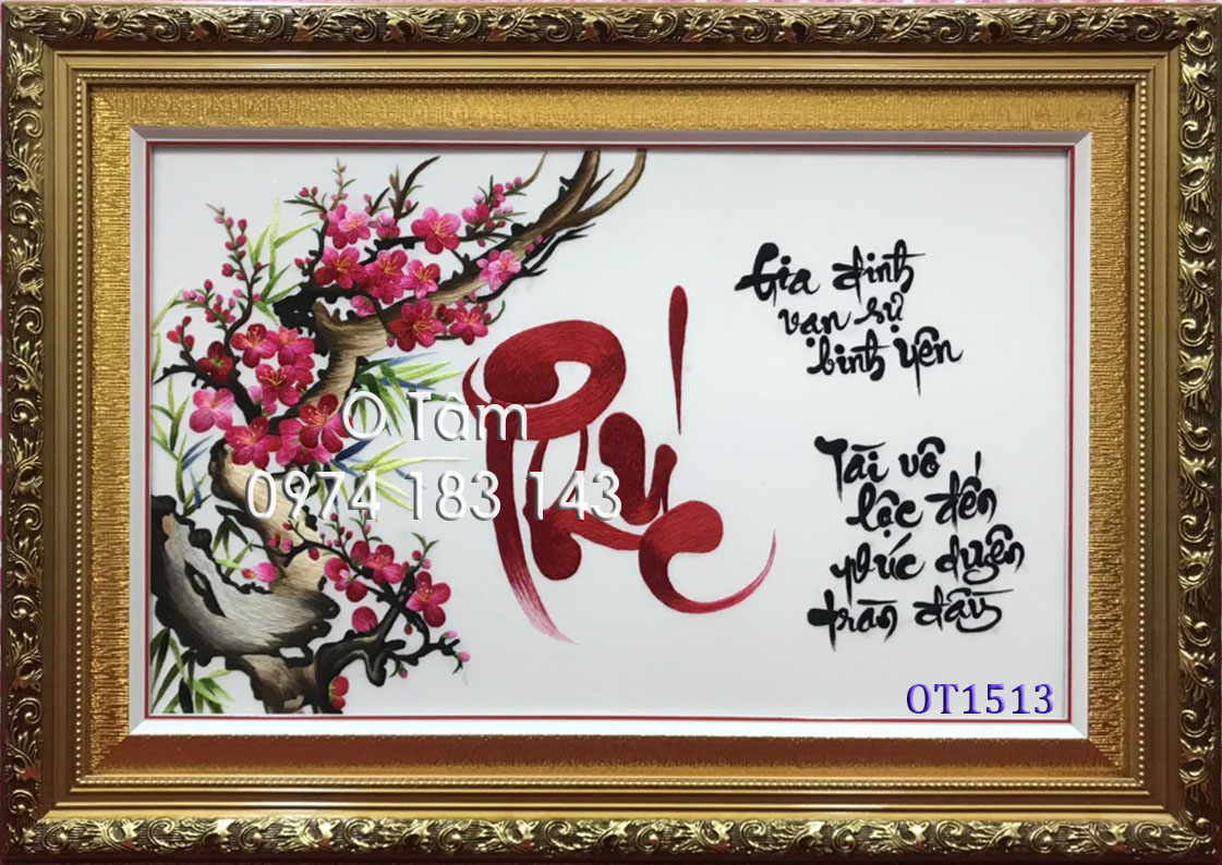 Tranh Thêu Chữ Phúc Ot 1513