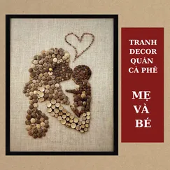 TRANH DỪA DECOR 70X90CM - MẸ VÀ BÉ