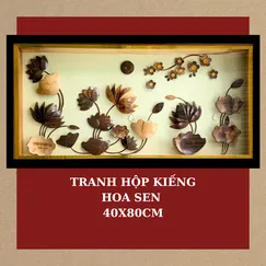 TRANH HỘP KIẾNG 40X80cm- HOA SEN