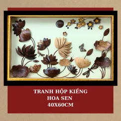 TRANH HỘP KIẾNG 40x60cm  - HOA SEN