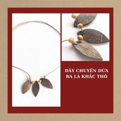 DÂY CHUYỀN DỪA BA LÁ KHẮC THÔ
