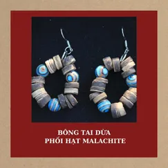 BÔNG TAI CHUỖI DỪA PHỐI HẠT MALACHITE