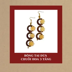 BÔNG TAI DỪA CHUỖI HOA 3 TẦNG