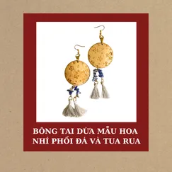 BÔNG TAI DỪA MẪU HOA NHÍ PHỐI ĐÁ VÀ TUA RUA