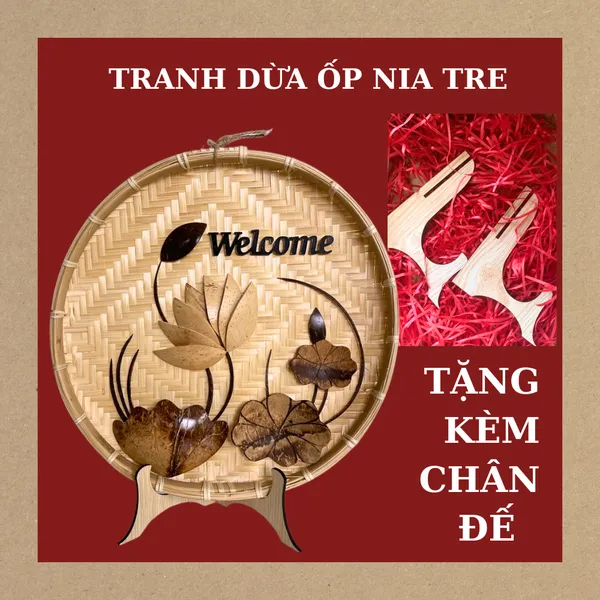 TRANH DỪA ỐP NIA TRE DECOR, ỐP CHỮ + KHẮC CHỮ THEO YÊU CẦU