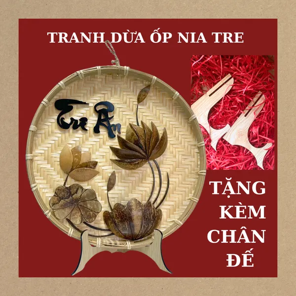 TRANH DỪA ỐP NIA TRE DECOR, ỐP CHỮ + KHẮC CHỮ THEO YÊU CẦU