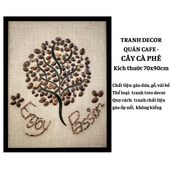 TRANH DỪA DECOR 70X90CM - CÂY CÀ PHÊ
