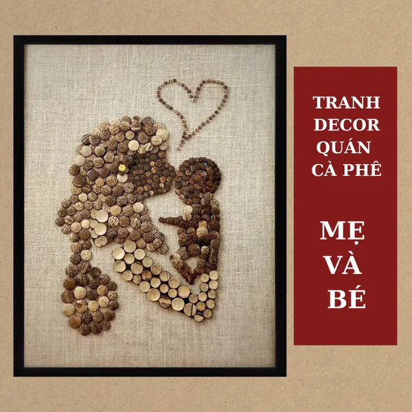 TRANH DỪA DECOR 70X90CM - MẸ VÀ BÉ