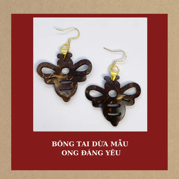 BÔNG TAI DỪA MẪU ONG ĐÁNG YÊU