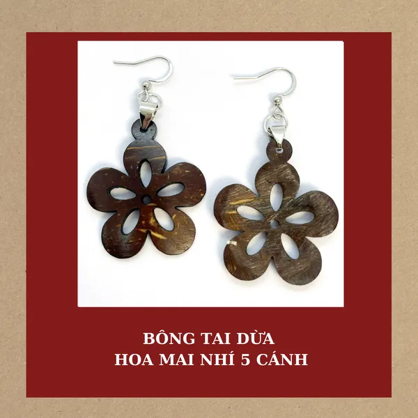 BÔNG TAI DỪA HOA MAI NHÍ 5 CÁNH